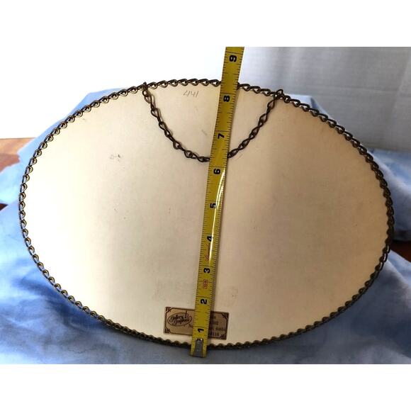 1992 Victorian Girl with Bonnet Print Chimney Flue Cover Glass Wire Chain Frame - Picture 5 of 5